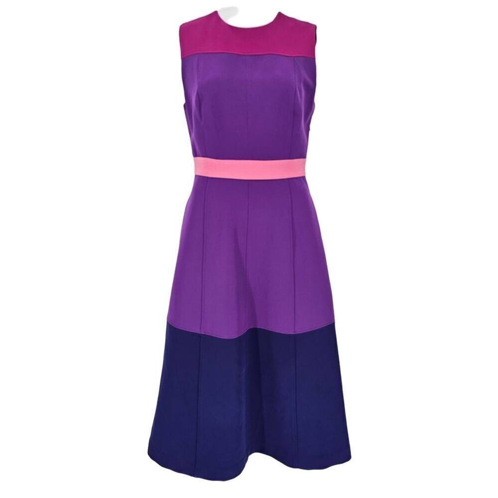 LDT Tyra Colorblock Sleeveless Dress Purple 2 New